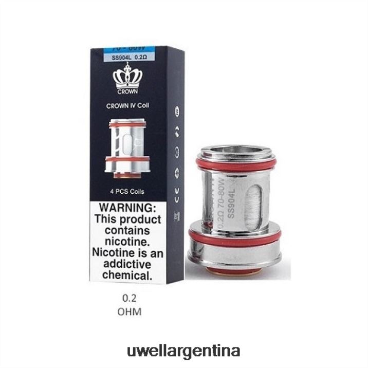 UWELL CROWN 4 bobinas de repuesto (paquete de 4) doble bobina 0.2ohm - Buy UWELL Vape PDH2VP182
