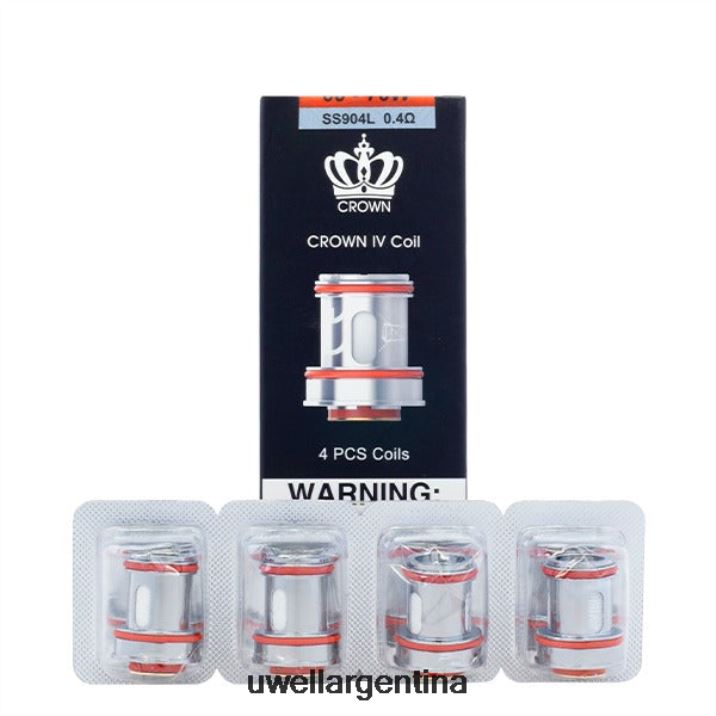 UWELL CROWN 4 bobinas de repuesto (paquete de 4) doble bobina 0.4ohm - UWELL Vape Disposable PDH2VP183