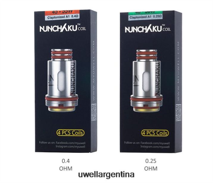 UWELL NUNCHAKU bobinas (paquete de 4) 0,25 ohmios - UWELL Sabor PDH2VP261
