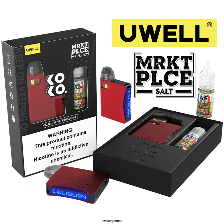 UWELL CALIBURN AK3 kit + vainas a3s 0.8ohm (x2) + daddy's vapor 10ml sales 50mg crl: rojo/flv: baya prohibida 50 mg - UWELL Vape Price PDH2VP244