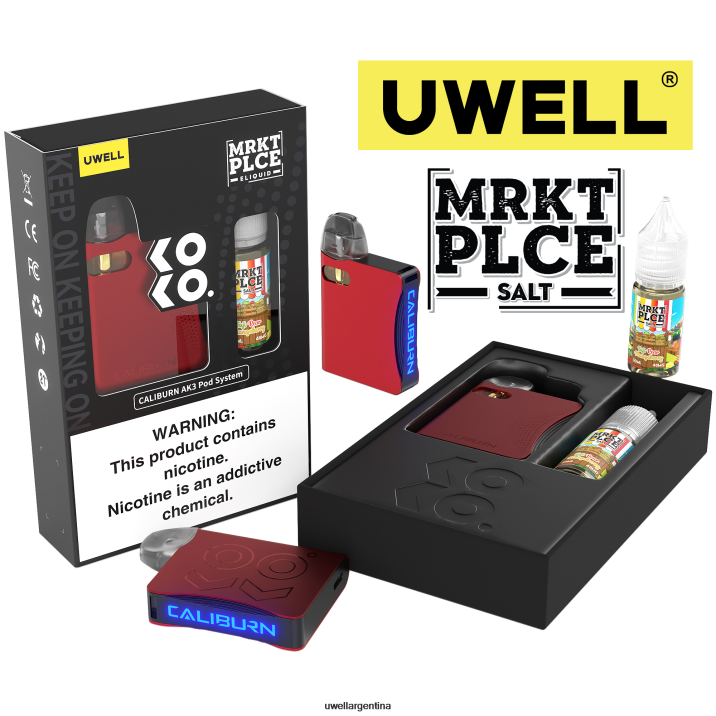 UWELL CALIBURN AK3 kit + vainas a3s 0.8ohm (x2) + daddy's vapor 10ml sales 50mg crl: rojo/flv: mango y pera fuji - Vaper UWELL Precio PDH2VP245