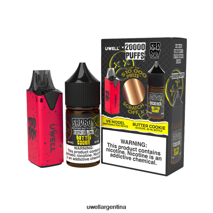 UWELL V6 dispositivo desechable + jugo daddy\'s vapor 30ml - paquete de colaboración clr: amarillo/flv: melón dulce masticable 50 mg - UWELL Argentina PDH2VP217