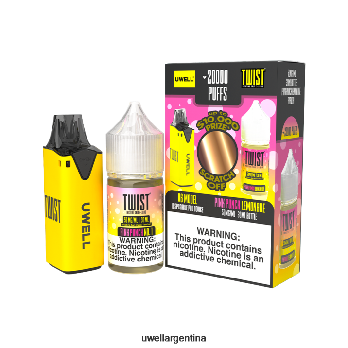 UWELL V6 dispositivo desechable + jugo daddy\'s vapor 30ml - paquete de colaboración clr: amarillo/flv: melón dulce masticable 50 mg - UWELL Argentina PDH2VP217