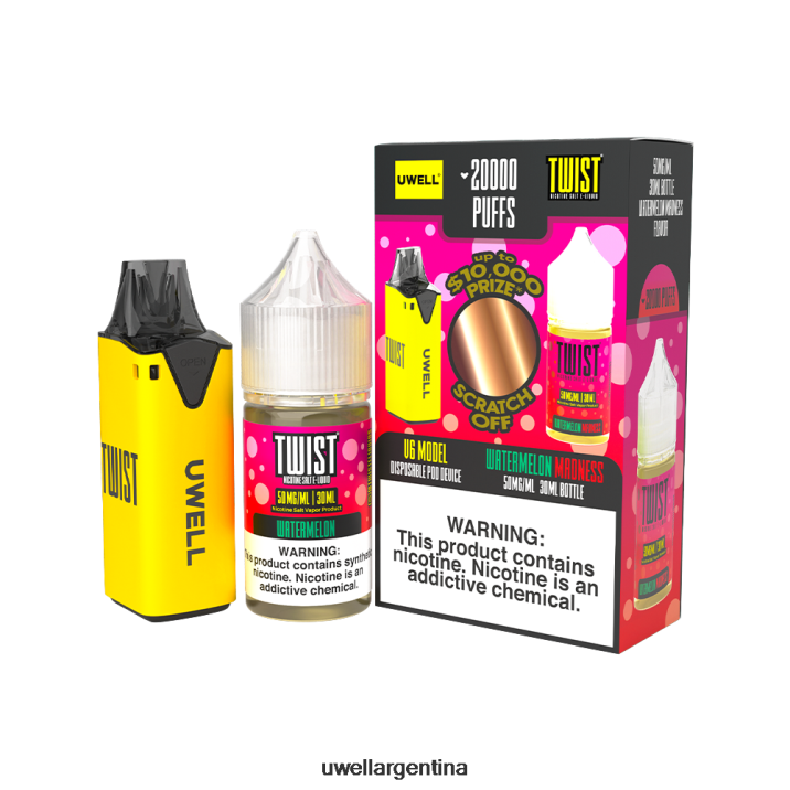 UWELL V6 dispositivo desechable + jugo daddy\'s vapor 30ml - paquete de colaboración clr: amarillo/flv: melón dulce masticable 50 mg - UWELL Argentina PDH2VP217