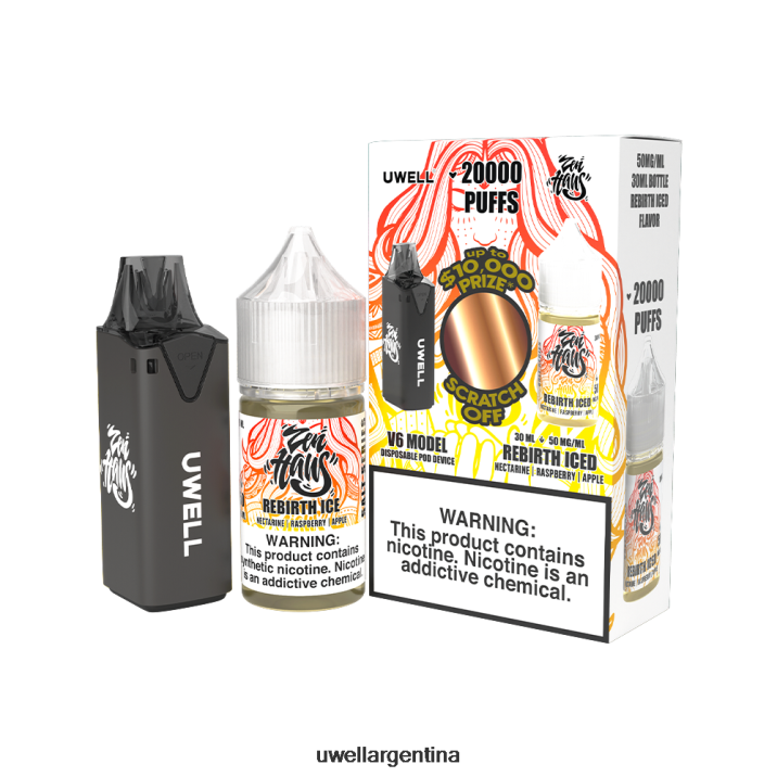 UWELL V6 dispositivo desechable + jugo daddy\'s vapor 30ml - paquete de colaboración clr: amarillo/flv: melón dulce masticable 50 mg - UWELL Argentina PDH2VP217