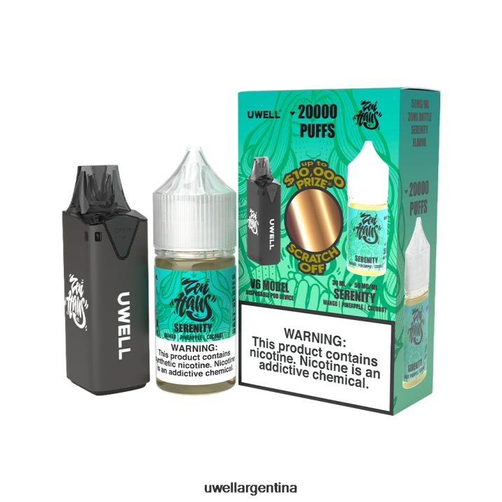 UWELL V6 dispositivo desechable + jugo daddy\'s vapor 30ml - paquete de colaboración clr: amarillo/flv: melón dulce masticable 50 mg - UWELL Argentina PDH2VP217