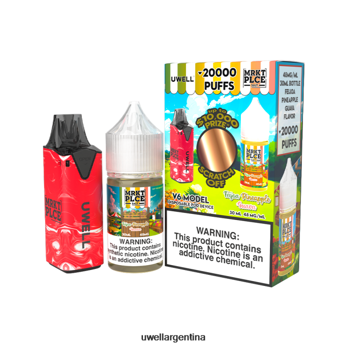 UWELL V6 dispositivo desechable + jugo daddy\'s vapor 30ml - paquete de colaboración clr: amarillo/flv: melón dulce masticable 50 mg - UWELL Argentina PDH2VP217