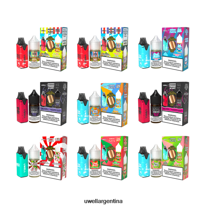 UWELL V6 dispositivo desechable + jugo daddy\'s vapor 30ml - paquete de colaboración clr: amarillo/flv: menta fría ártica 50 mg - Vaper UWELL Precio PDH2VP215