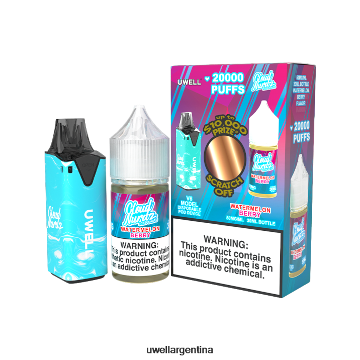 UWELL V6 dispositivo desechable + jugo daddy's vapor 30ml - paquete de colaboración clr: azul/flv: sandía y bayas heladas 50 mg - Vaporizador UWELL PDH2VP206