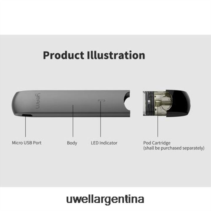 UWELL YEARN dispositivo pod (pods no incluidos) negro - UWELL Vape Price PDH2VP254